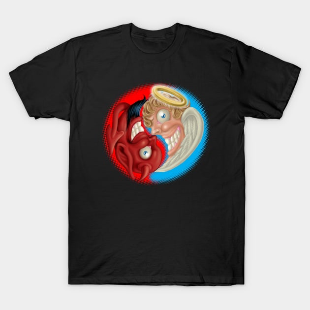 Angel & Devil Yin-Yang T-Shirt by DarkGable